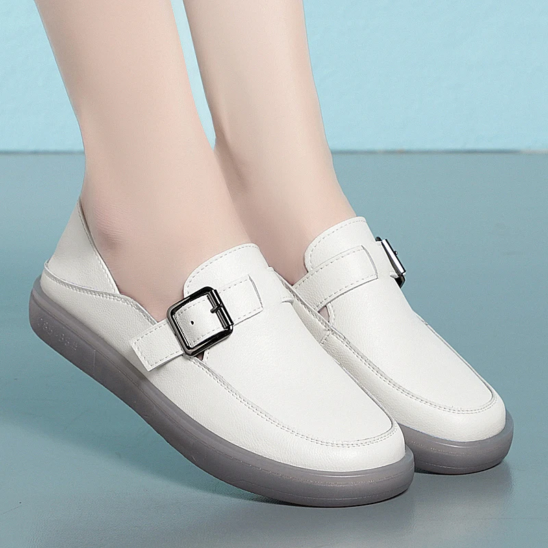 AIYUQI Loafers Woman Genuine Leather Spring New Student Sneakers Girl Flat Large Size Nurse Shoes Girl
