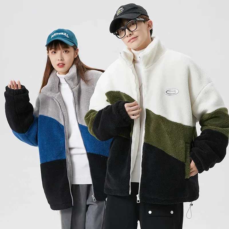 New Men Fleece Fluffy Jacket Warm Cashmere Coat Autumn New Lightweight Couple Jackets Hip Hop Harajuku Youth Streetwear 2023XJ241206