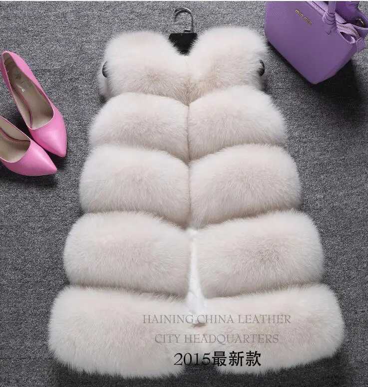 New Design 2017 Fashion Winter Women Fur Vest real Fur Vests Woman Fe Fur Coat Jacket Fe Ladies Fur Coats Size S-XXXXJ241206