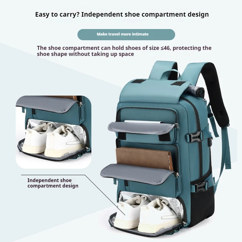 Large-capacity hiking backpack outdoor camping backpack multi-functional hiking backpack with shoe compartment 241206