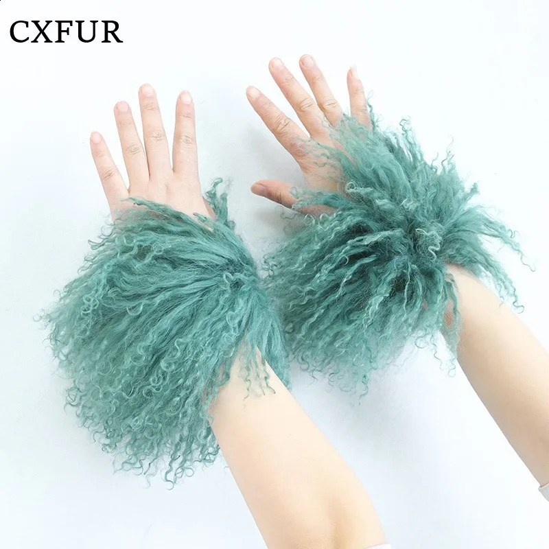 ly arrived colorful long haired womens fur arms warm wrists real Mongolian sheepskin cuffs CX-A-47Z 241206