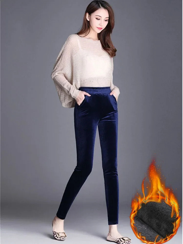 Winter pleated high waisted mens straight style ultra-thin plush velvet lined pants South Korea casual warm thick Spodnie 241202