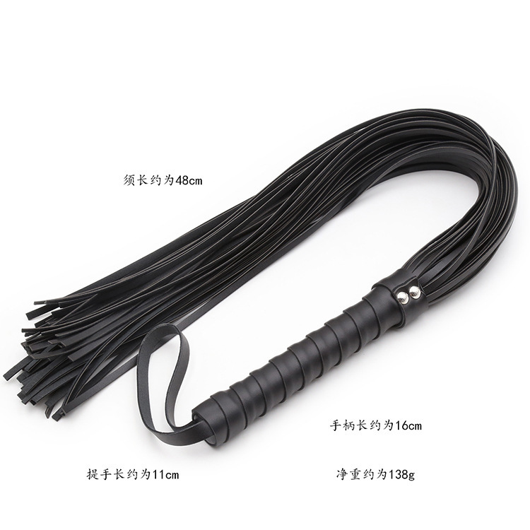 Manufacturer's spot wholesale SM adult sex toy tuning loose whip black leather strap two nail hand woven leather whip