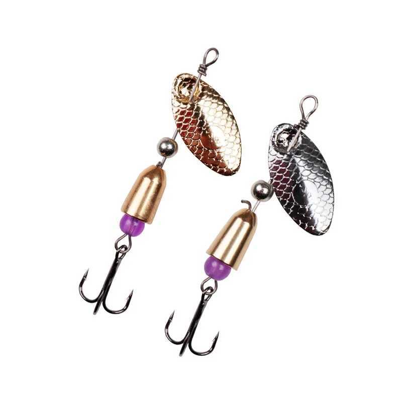 Blade Rotating Spinner Metal Lure Brass Hard Artificial Spoon Bait Copper Freshwater Creek Trout Fishing Tack Fishing BaitXJ241128