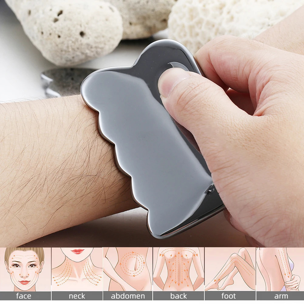Terahertz Gua Sha Massage Tools Natural Jade Gua Sha Massager Gouache Scraper Stone Neck Body Hydrotherapy Beauty Scraper 241206