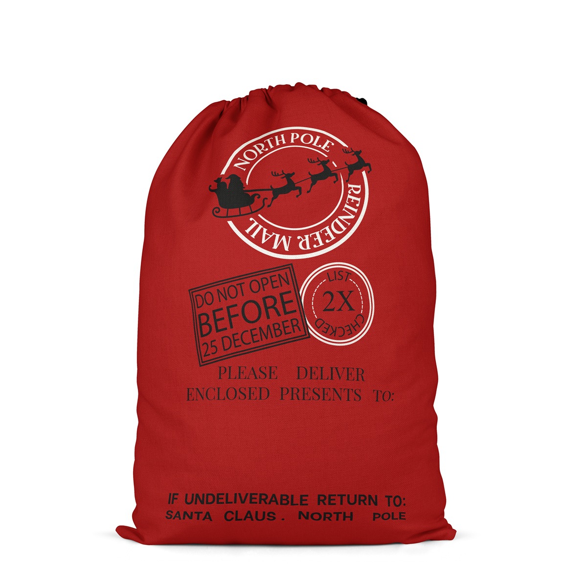 DIY Thermal Transfer Printing Drawstring Bags for 2025 Festival Gifts Storage Christmas Large Canvas Santa Sacks Organic Fabric Decor