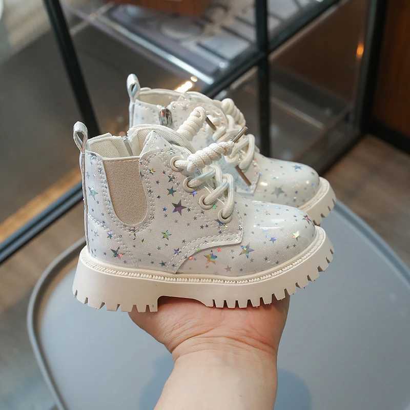 Childrens Fashion Boots Black Low Lightweight Boys Girls Toddler Shoes 0-8 Years Old Soft Bottom Non-slip Kids Baby Boots ShoesXJ241206