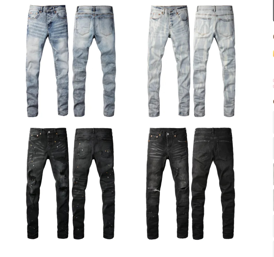 Luxurys Designers Jeans Distressed France Fashion Pierre Straight Men's Biker Hole Stretch Denim Casual Jean Men Skinny Pants Elasticit2024