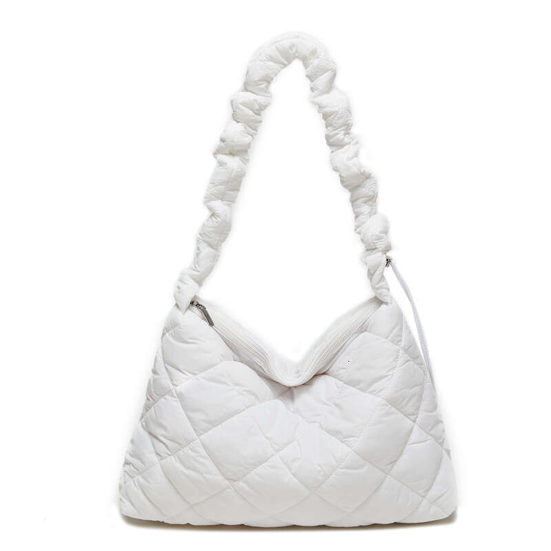 Korean Version Of Down Cloud New Single Shoulder Diagonal Cross Bag, Niche And Simple Pleated Underarm Dumpg Bag For Women B3