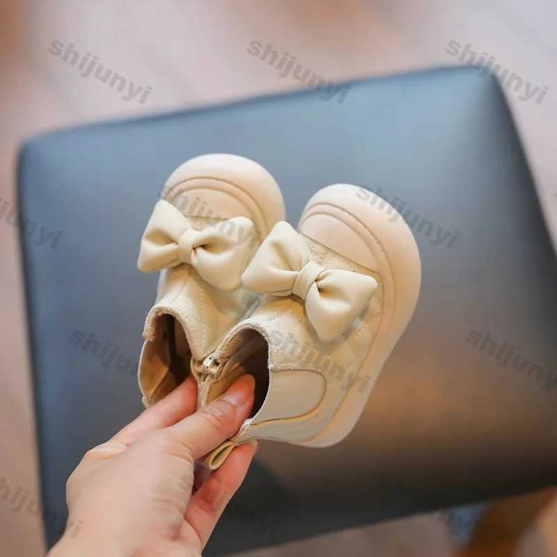 Baby Boots Autumn Winter Infant Warm Cotton Shoes Princess First Walkers Toddler Boys Girls Sweet Soft Soles Non-slip Ankle BootXJ241206