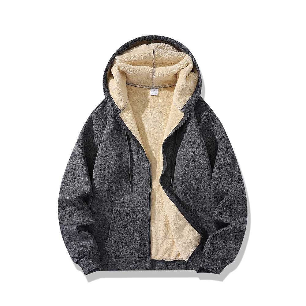 High Quality Fleece Jackets Mens Winter Plus-Size Jacket Windproof Warm Thick Coat Solid Color Cotton Jacket Men Hooded CoatsXJ241206