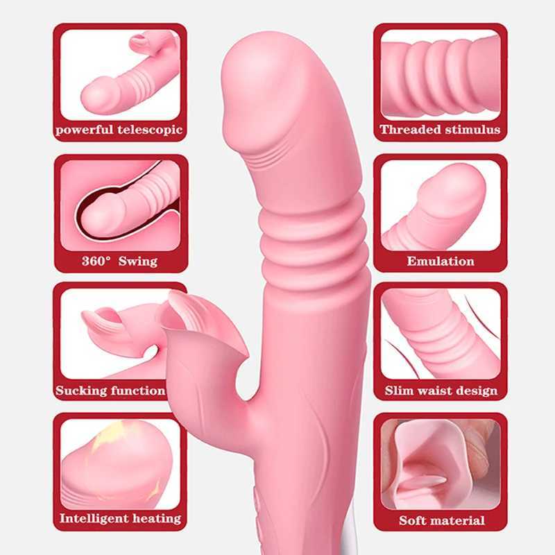 Vibrator for Women Tongue Licking Dildo Clitoris Stimulator G-Spot Vaginal Massager Powerful Adult Sex Toy Female Heat VibratorXJ241206