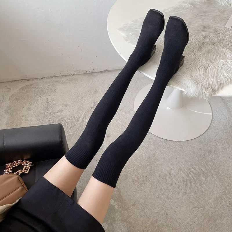 High Quality Sock Wens Over the knee Elegant Wan Sexy Tights Chunky H Autumn Winter Knitting Lg Boot T241206