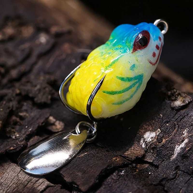 1/5pcs Mini Frog Soft Bait 25mm 3g Doub Hide Hook Fishing Lure Bionics Sequin Frog Bait Artificial Lifelike Thunder Frog LureXJ241128