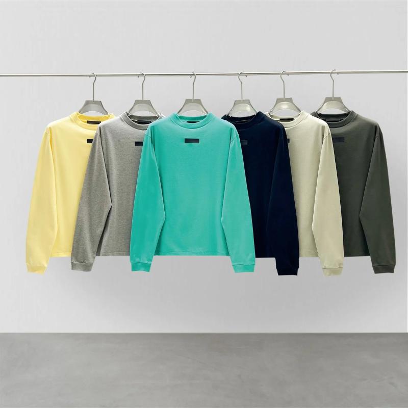 Men's T Shirts SS24 Luxury Design Long Sleeve T-shirts Rubber Logo Cotton Tops Tee Fashion Brand High Street Oversized