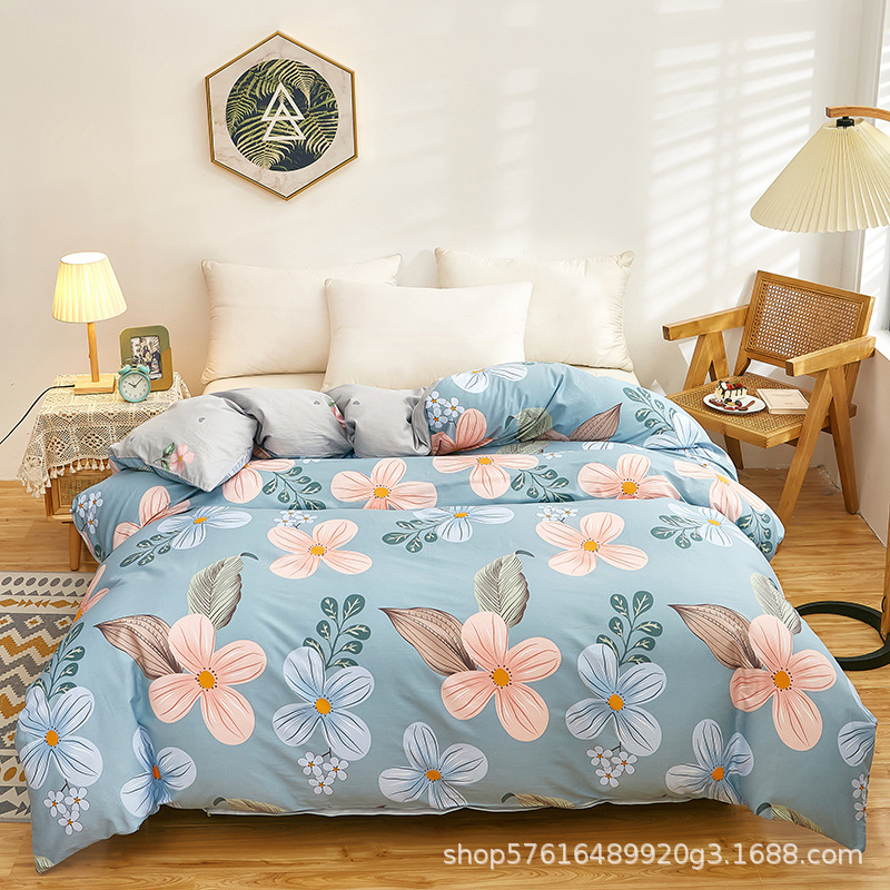 Pure Cotton Spring and Autumn Printing Simple Double Duvet Cover