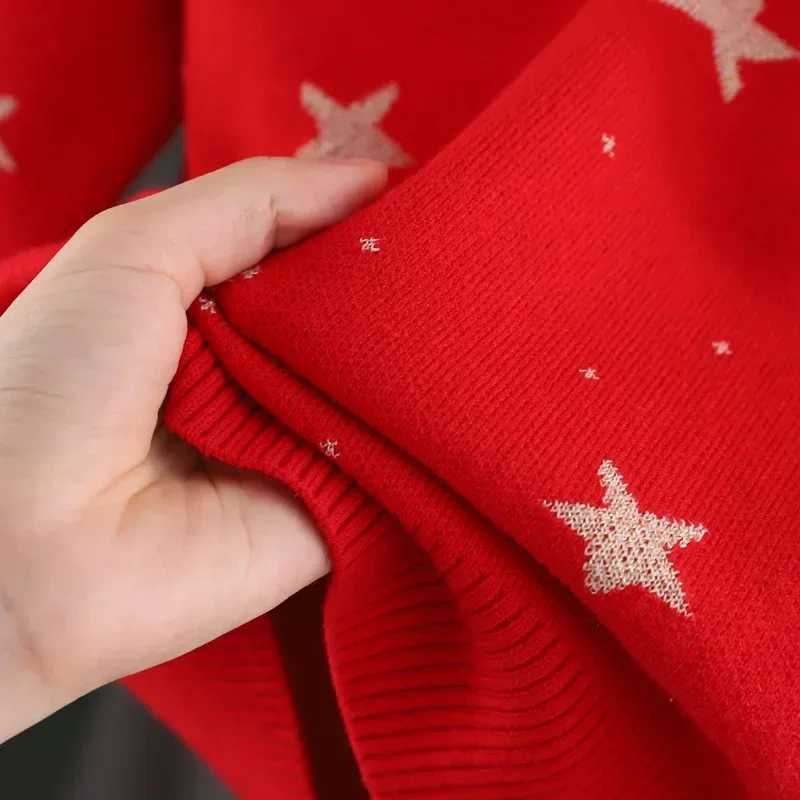 Cardigan 2022 Ins Winter Girls Sweater Star Sweater Knitted Childrens Clothing Q241205