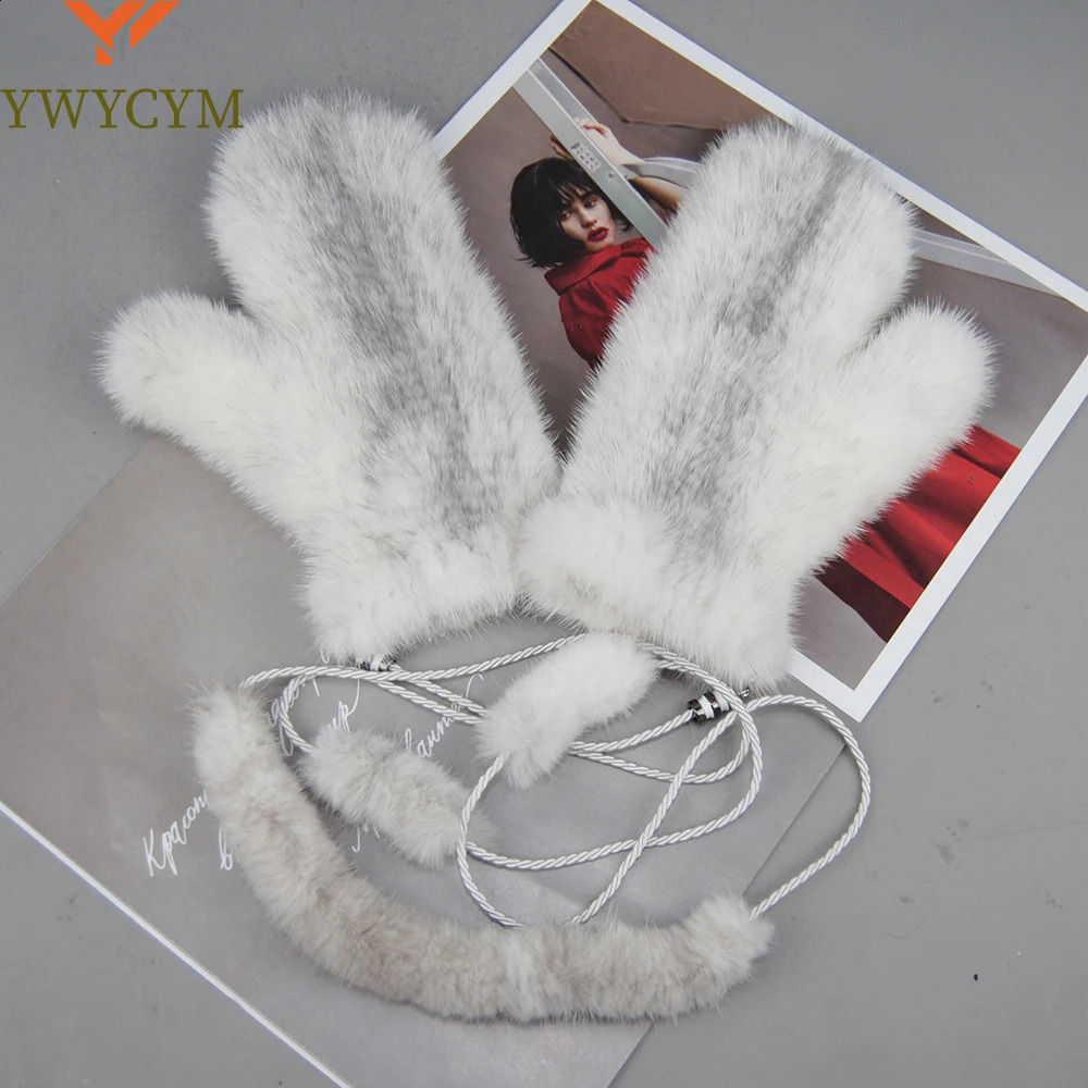 Womens 100% Genuine Knitted Mink Gloves for Winter Warmth Womens Genuine Mink Fashion Womens Gloves Handmade Knitted Fur Gloves 241206