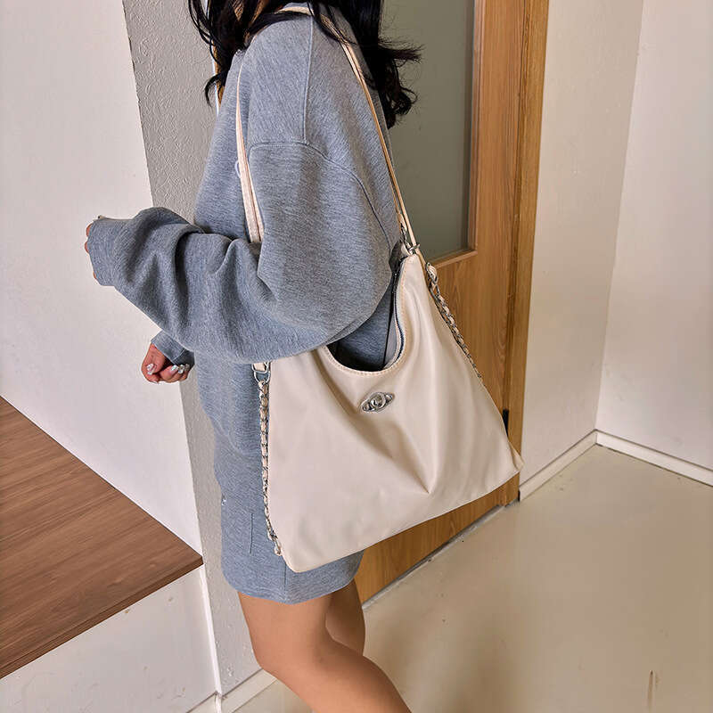 Korean Version Large Capacity Canvas Women's Summer New Backpack Trendy Niche High-End Sense Single Shoulder Tote Bag Fashionable Quality Classic