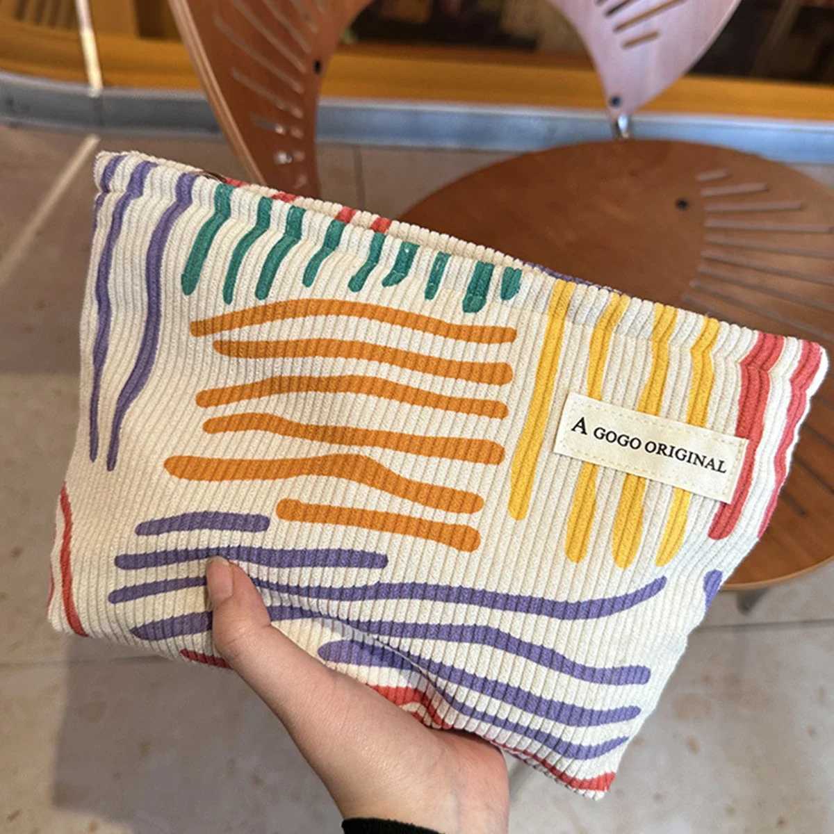 Corduroy Women Cosmetic Bag Large Capacity Makeup Storage Bag Travel Portable Organizer Zipper W BagXJ241206