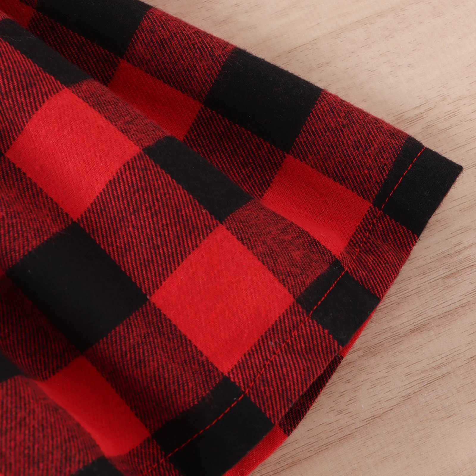 2PCS Autumn New Sle 1-4 Year Old Girl Baby Fashionable Sweet Round Neck Red Pit Strip Long-Sleeved Plaid Dress + Hair BandXJ241206