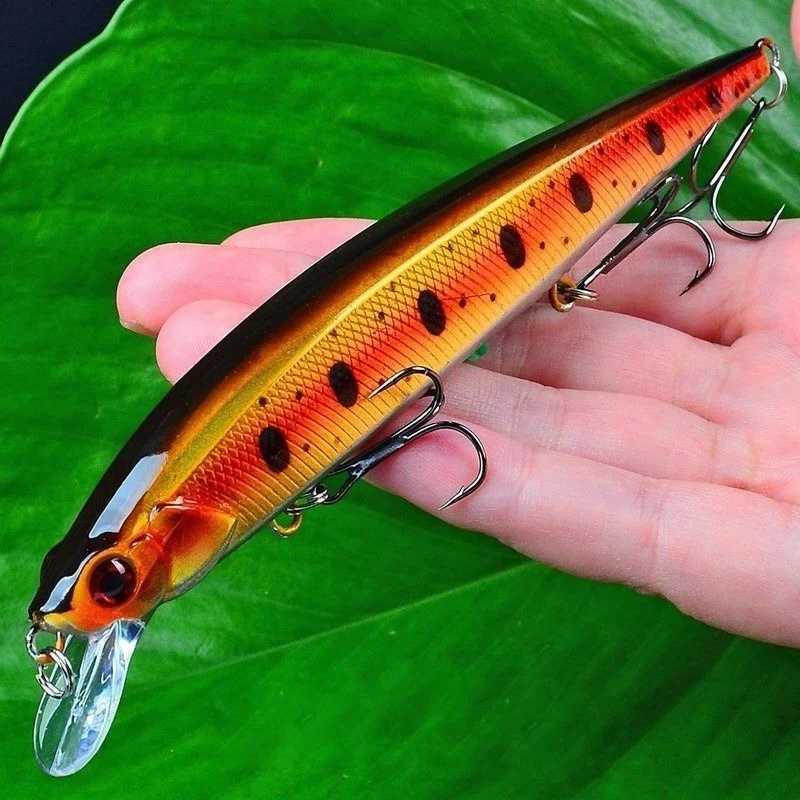 1PCS Bionic Minnow Fishing Lure Bass Trolling Artificial Hard Bait 14cm 18.5g Crankbait Wobbrs 3D Eyes for Fishing Carp PescaXJ241128