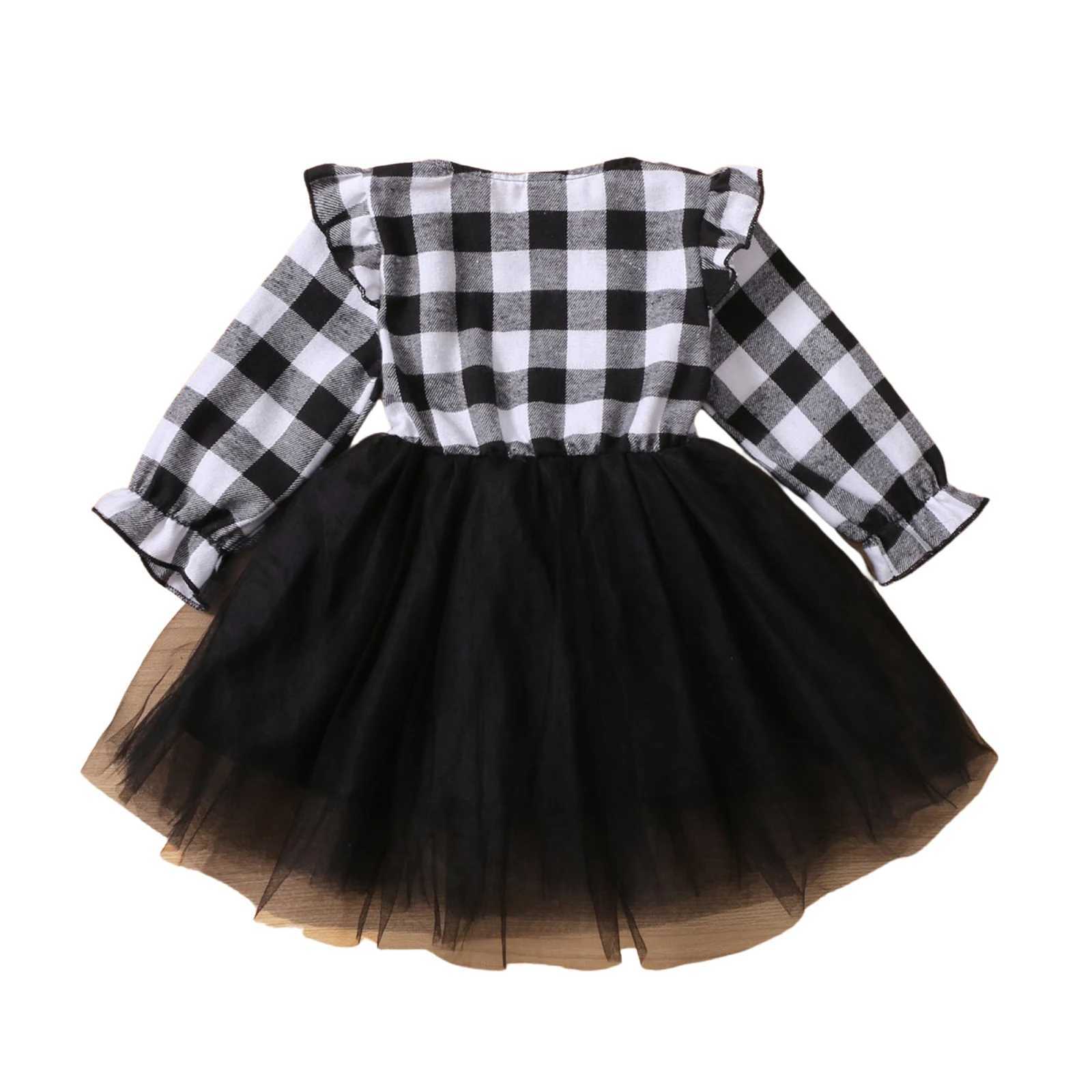 Little Girl Fall Outfits Toddler Kids Baby Plaid Dress Long Sleeve Belted Botton Down Shirts Dresses InfantXJ241206