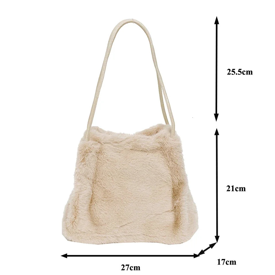 Fur Womens Bag Plush Messenger Bag Y2K Eco Bag Korean Tote Bag Soft Furry Shoulder Bag Fluffy Handbags Fashion School Bag 241206