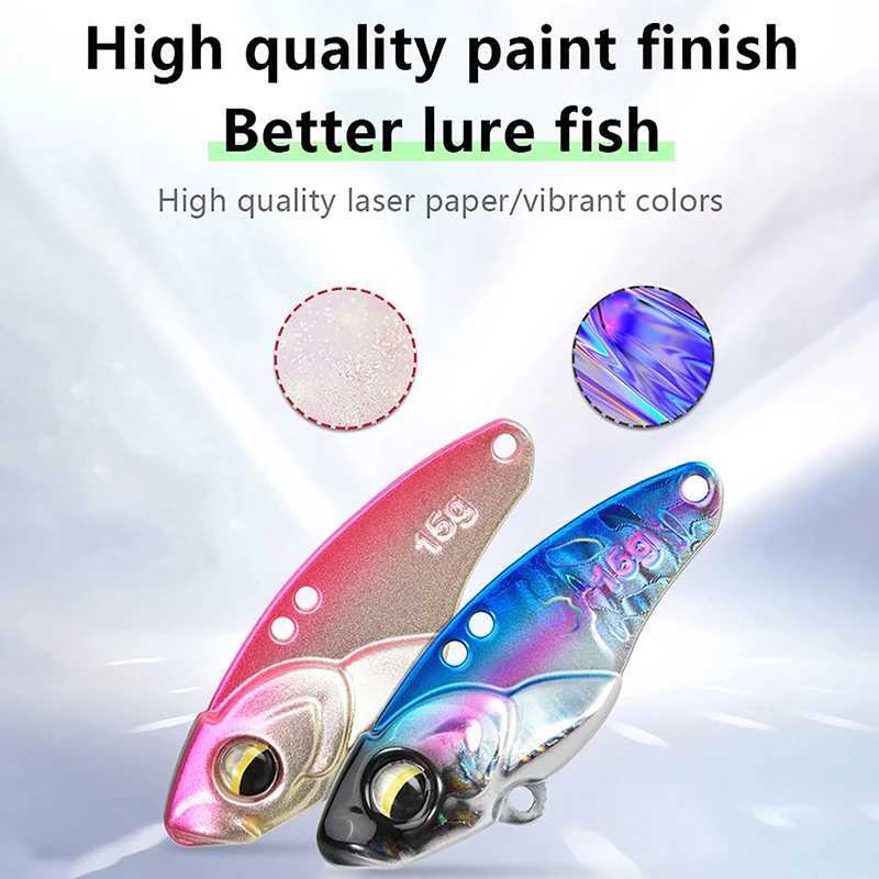 1pcs 3.5-15g Metal Spinner Fishing Bait VIB Spoon Fishing Lure Crankbait Bass Artificial Hard Baits Cicada VIB Fishing TackXJ241128