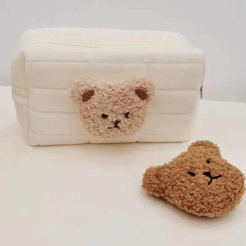 Portable Cute Bear Baby Toiletry Bag Make Up Cosmetic Bags Diaper Pouch Baby Items Organizer Reusable Cott Cluth Bag for MommyXJ241206