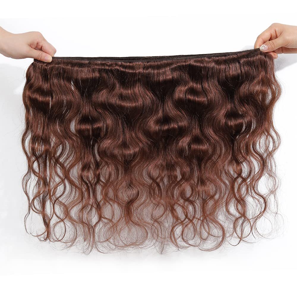 Brazilian Body Wave 3 Bundles Light Color #4 Unprocessed Virgin Brown Human Hair Weave