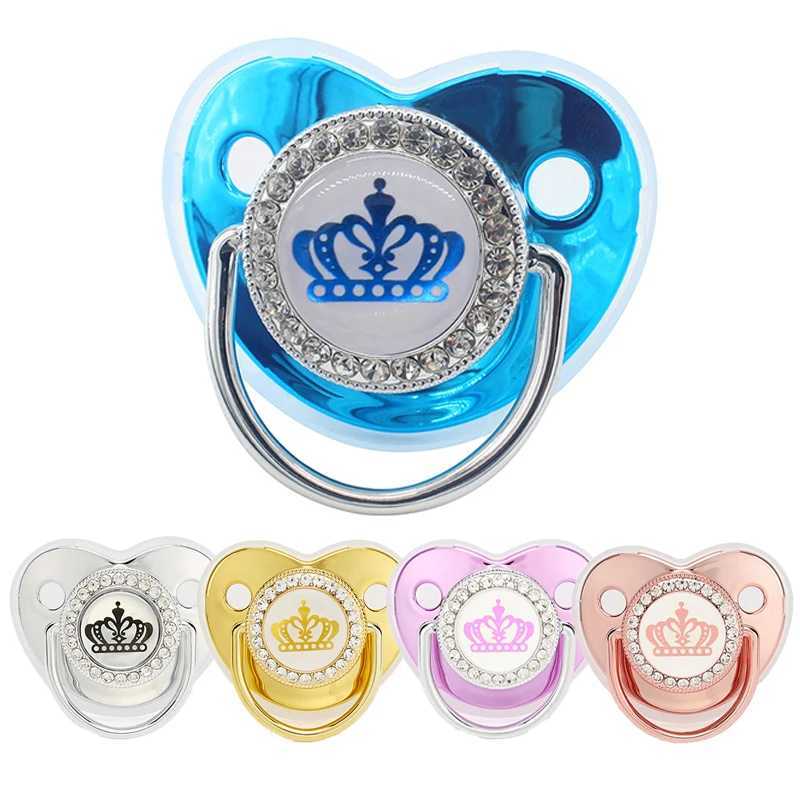Pacifier Holders Clips# Newborn Baby Pacifier Clip with Cover Rhinestone Crown Pacifier Chain Infant Nipple Feeding Silicone Dummy Baby Soother H24120