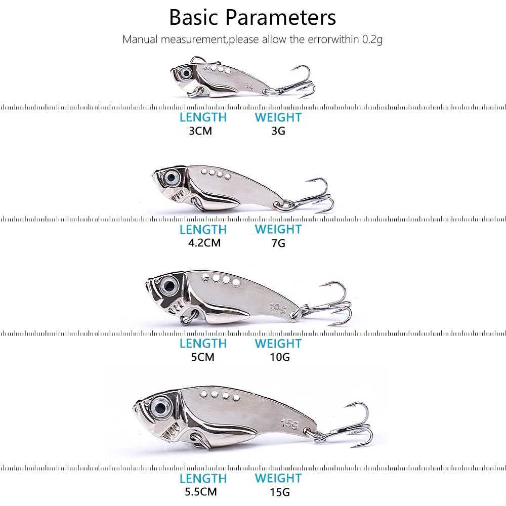 TREHOOK 5pcs In Box Vib Lure Set 3g/7g/10g Sinking Wobbrs For Pike Bass Metal Vibe Crankbaits Fishing Lure KitXJ241128