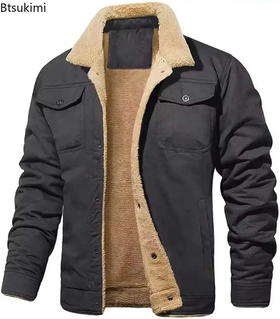 2024 Mens Thick Warm Plush Fleece Jacket Coats Autumn Winter Casual Thicker Jackets Outwear for Men Oversized Warm Clothes MaleXJ241206
