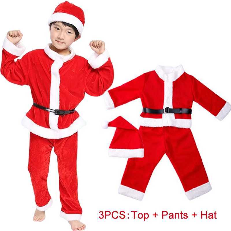 New Year Toddler Baby Girls Christmas Elk Fleece Costume Red Santa Claus Long Sleeve Princess Dresses With Hat Shl XmasXJ241206