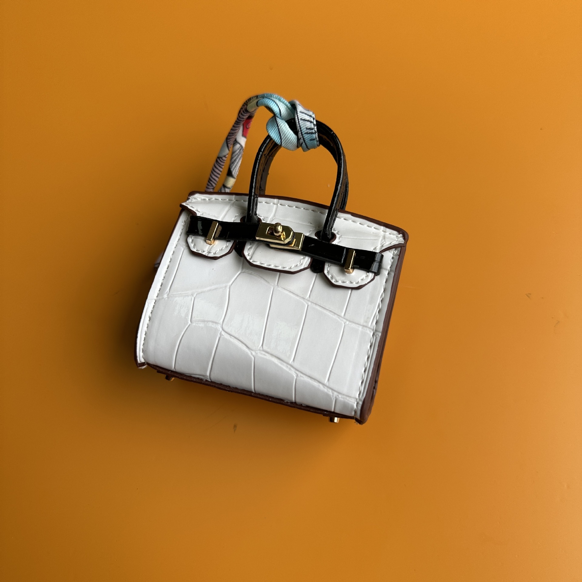 New crocodile leather handmade mini designer handbag decoration bag pendant headphone box fashionable key charm DIY accessories bag