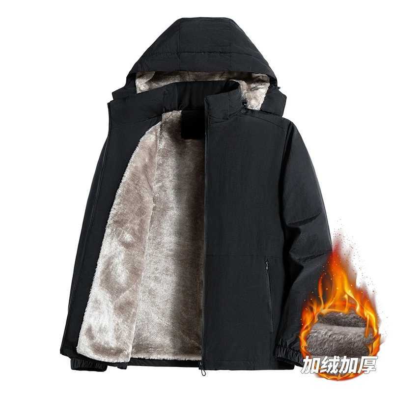 7XL 8XL Winter Jacket Men Casual Outwear Sportswear Fleece Lining Mens Sherpa Jackets Full Zip Warm Coats Hoodie Winter CoatXJ241206