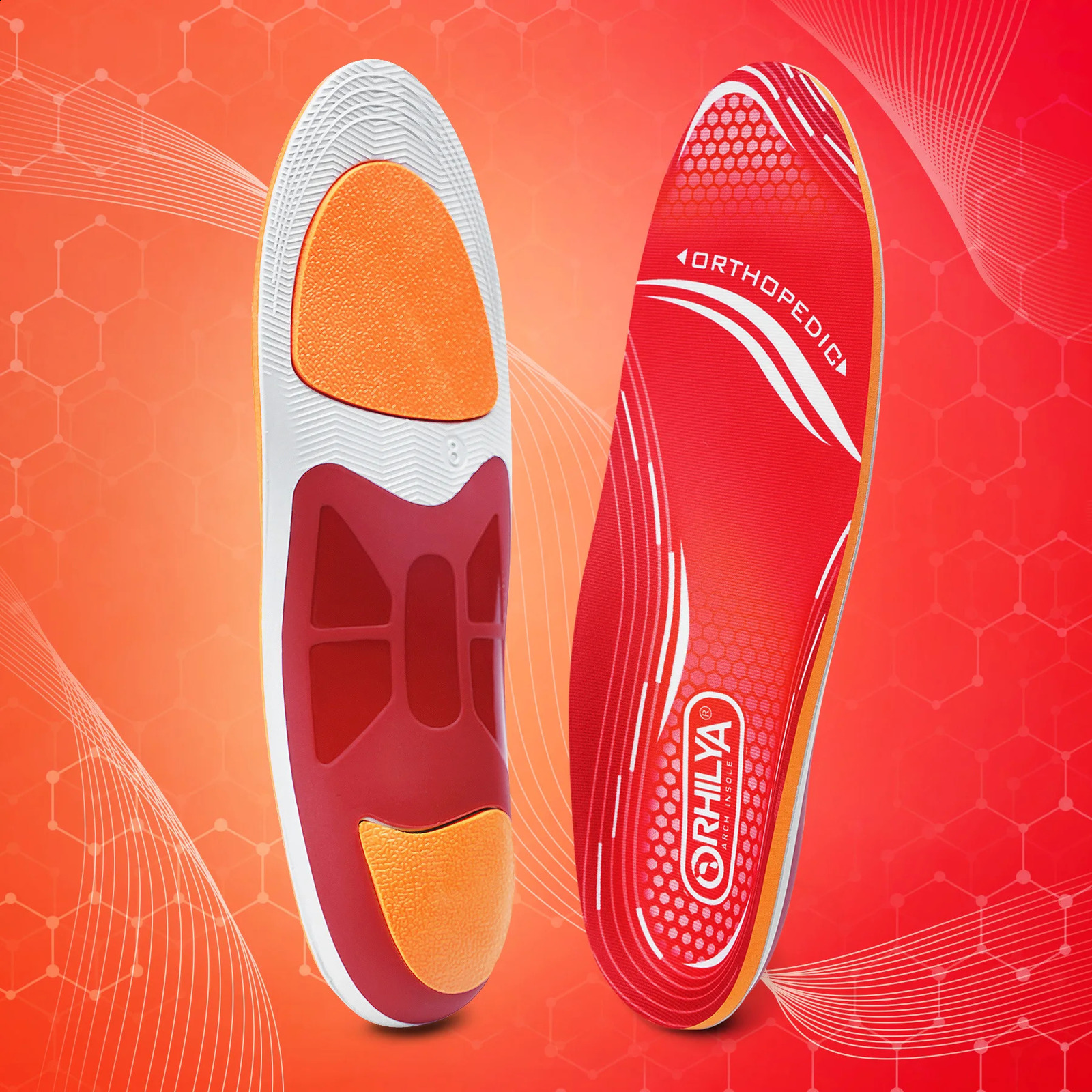 220lbs Plantar Fasciitis Orthopedic Sport Insole High Arch Support Men Women Sole Flat Feet Pain Relief Ortic Shoe Insert 241205