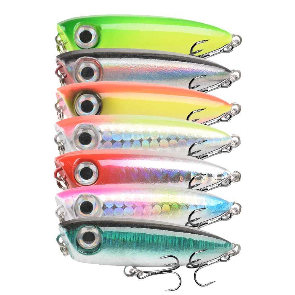 1pc Floating Popper Fishing Lure Wobbrs 4.5cm 3.3g Artificial Plastic Hard Bait High Quality Bass Pike Minnows Fishing TackXJ241128