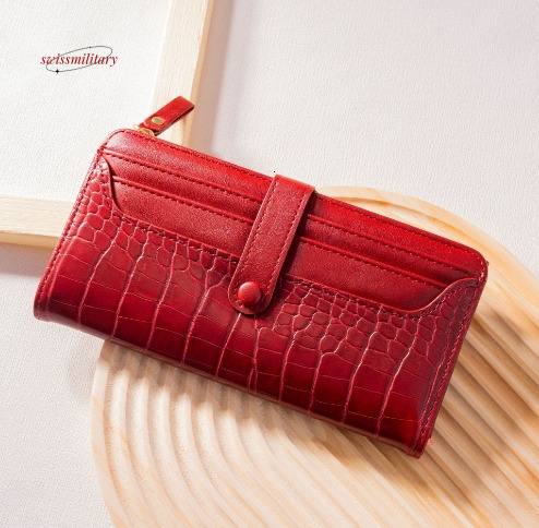 New Korean version women's wallet, long and fashionable handbag with crocodile pattern zipper buckle, creative light luxury wallet for women#11 s