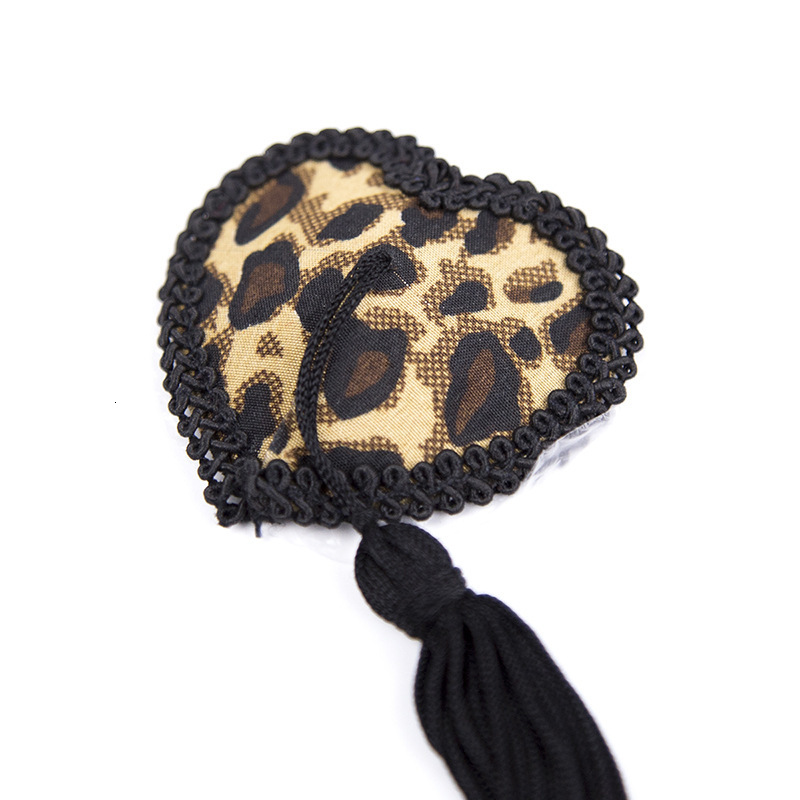 Manufacturer wholesale Christmas black tassel leopard print nipple stickers, flirtatious love nipple stickers, women's adult underwear accessorie