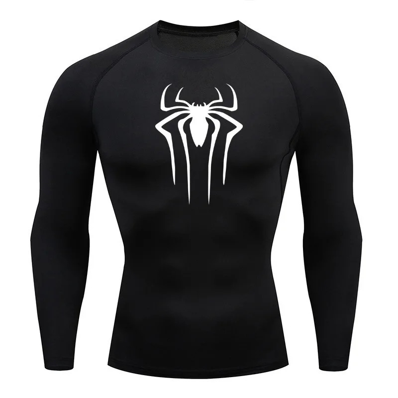 Sun Protection Sports Second Skin Running T-shirt Mens Fitness Rashgarda MMA Long Sleeves Compression Shirt Workout Clothing 241206