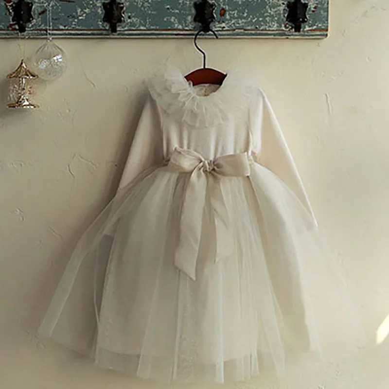 MILANCEL Spring Girls Princess Dress 2-8 Y Childrens Sweet Lace Collar Patchwork Dress Kids Par Clothes Girls Ball GownXJ241206