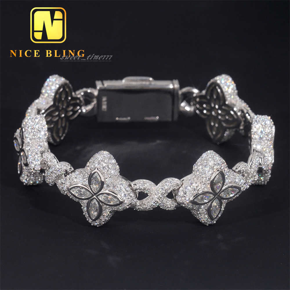 Custom Made Iced Out Luxury Jewelry Rapper Men Jewelry Hip Hop VVS1 Moissanite Diamond Cuban Bracelet