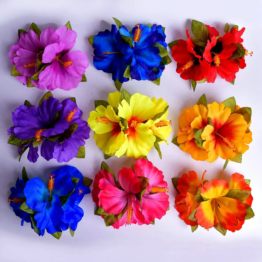 Artificial silk hibiscus Hawaiian flower hair clip 16cm female accessories hibiscus novel trend KN-hc018 241205