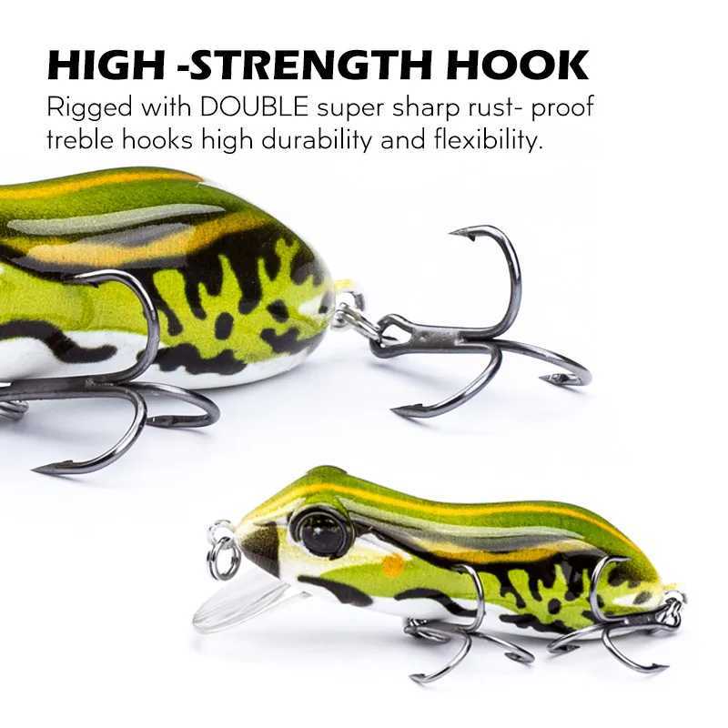 Agoie 63mm/10g Bionic Frog Fishing Lures Topwater Hard Fish Wobbr Artificial Fishing Crank Bait Floating Fishing TackXJ241128