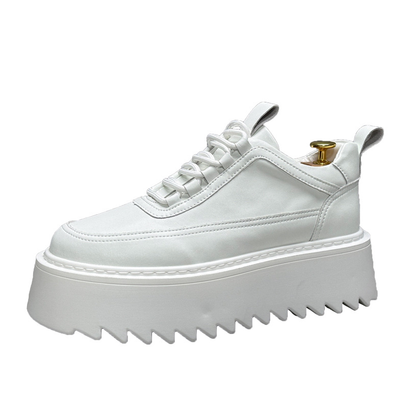 Thick-soled small white shoes men 2024 autumn new niche increase shoes fashion all the trend of casual platform board shoes