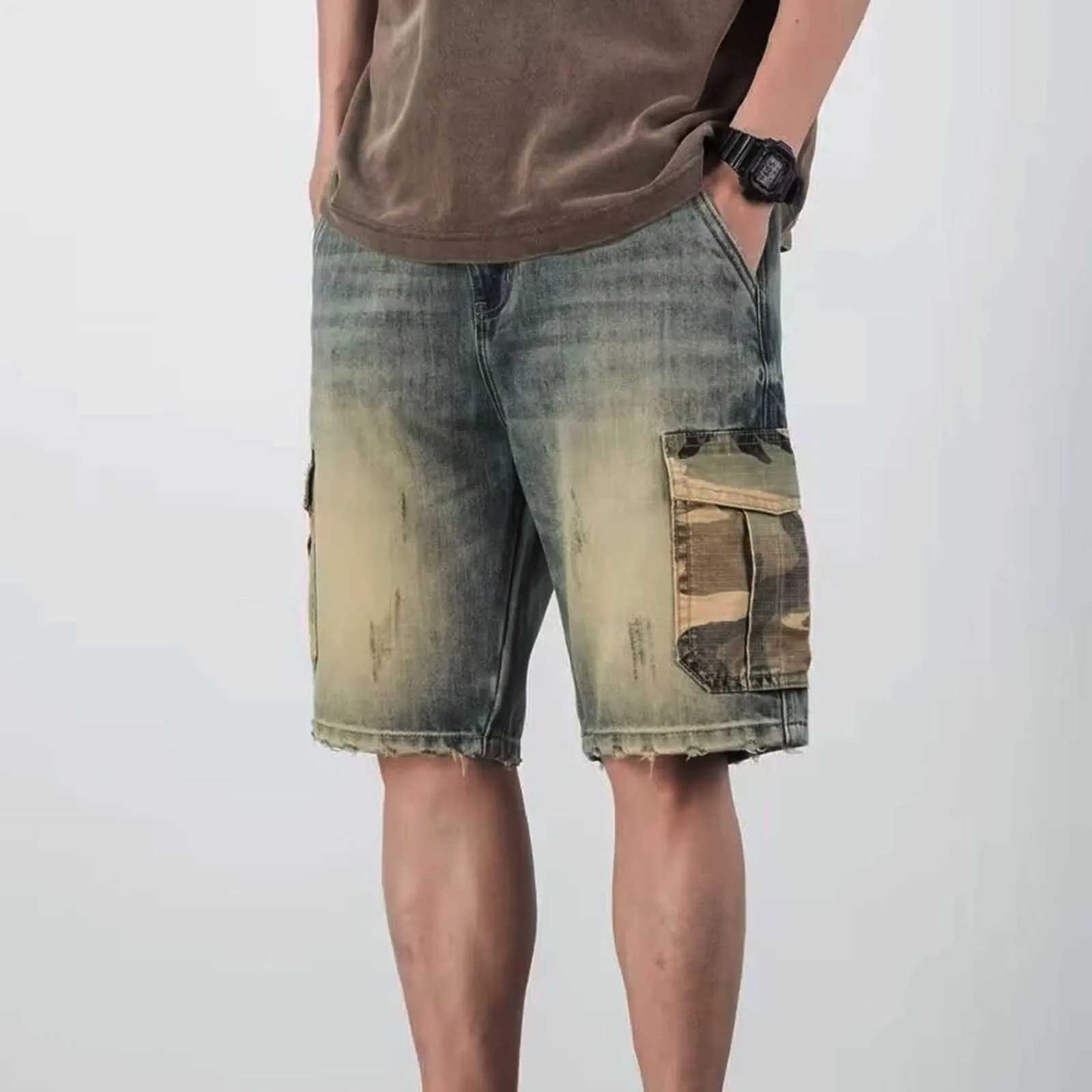 Cargo Shorts MenS Shorts Casual Denim Shorts With Pockets Plus Size Ropa De Hombre Trousers Pants For Men Plus SizeXJ241206