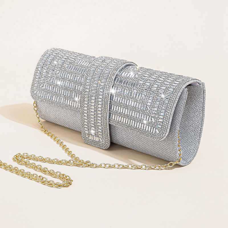 Clutch Bag Sparkling Rhinestone Hand-held Bag with High-end and Versatile Dress Bag Annual Party Socialite Princess Bag Crossbody Womens Bag 240920