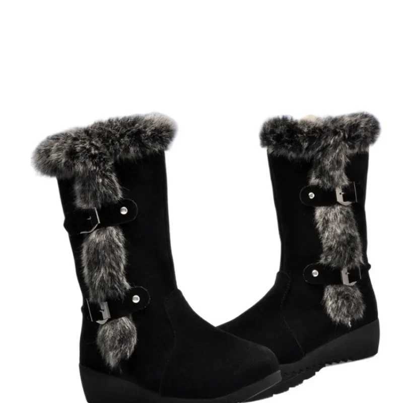 High Quality Wens shoes Fi knee high temperature boots S Tur over Edge daily boots warm winter Plus size solid snow boots T241206